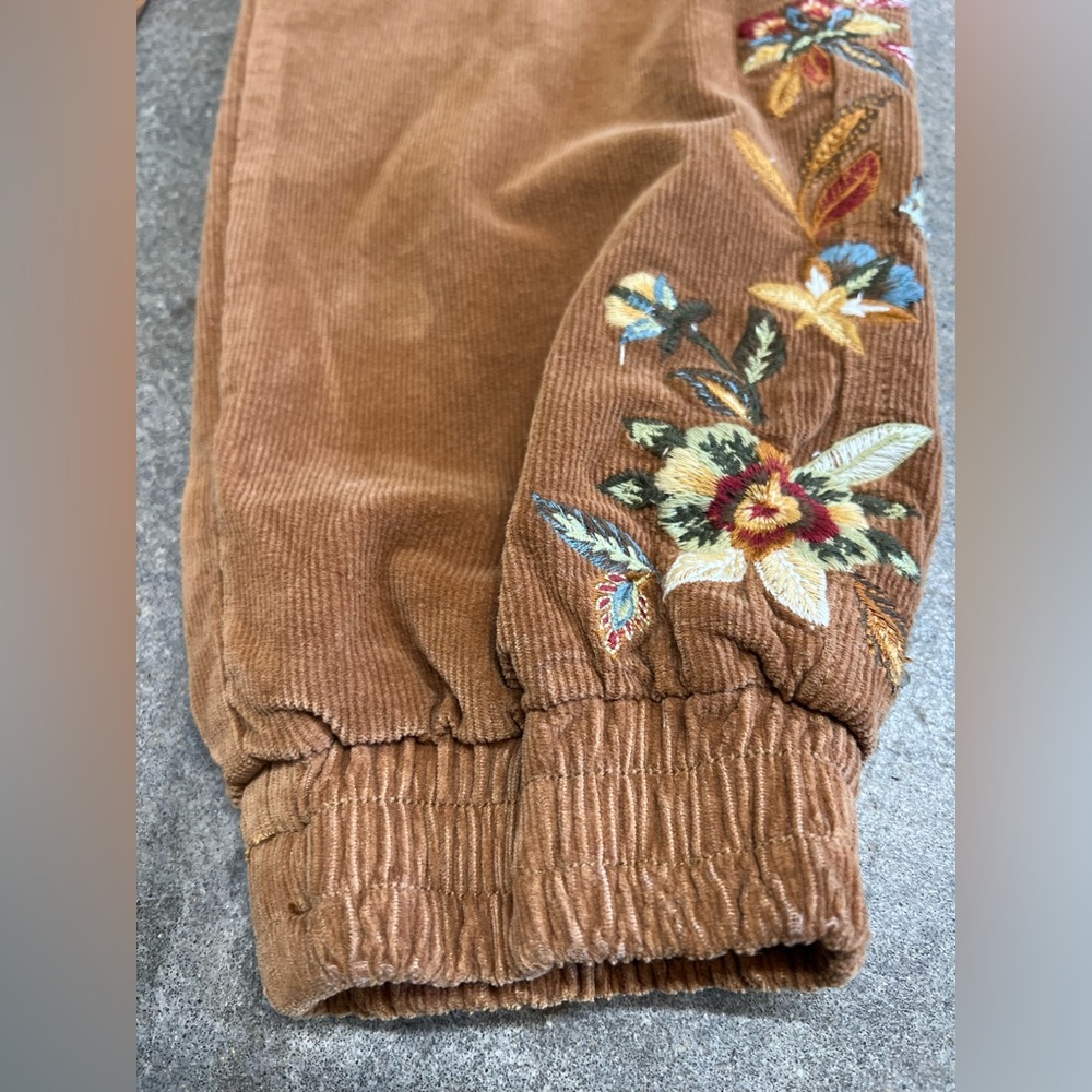 DRIFTWOOD camel / brown Corduroy Jogger Pants with beautiful embroidery on sides - Picture 11 of 13